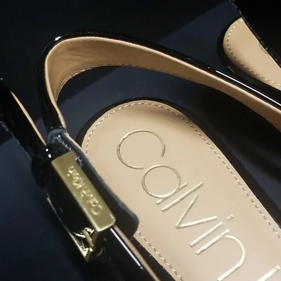Calvin Klein Luka Patent Slingback Kitten Heel - Picture 3 of 10